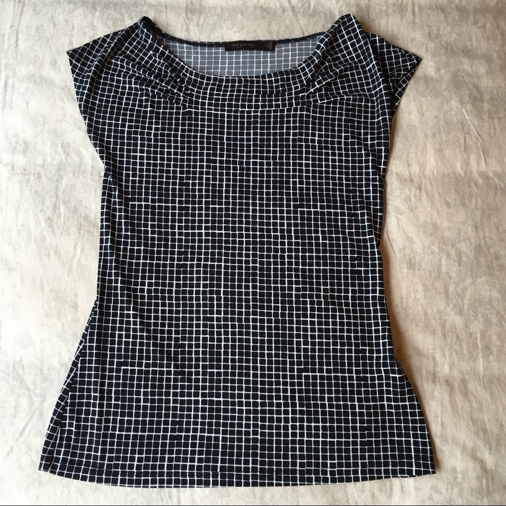 The Limited Small Black and White Print Blouse